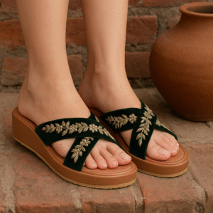 Hand Dabka Work Kolhapuri Wedges